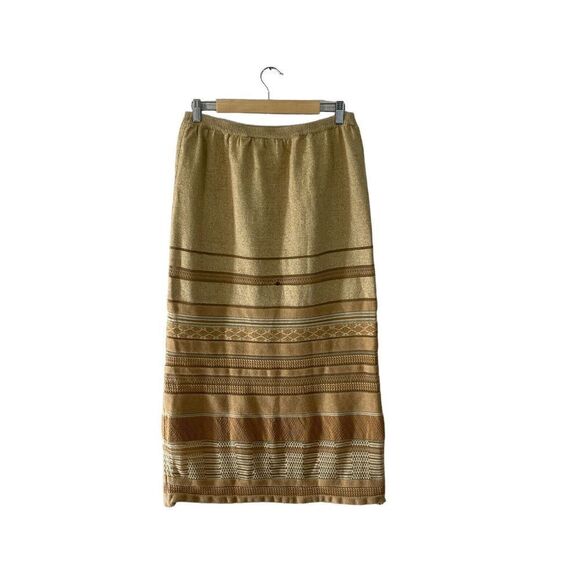Double D Ranch Large Midi Skirt Linen Blend Sheer Details Western Womens READ - Picture 2 of 16
